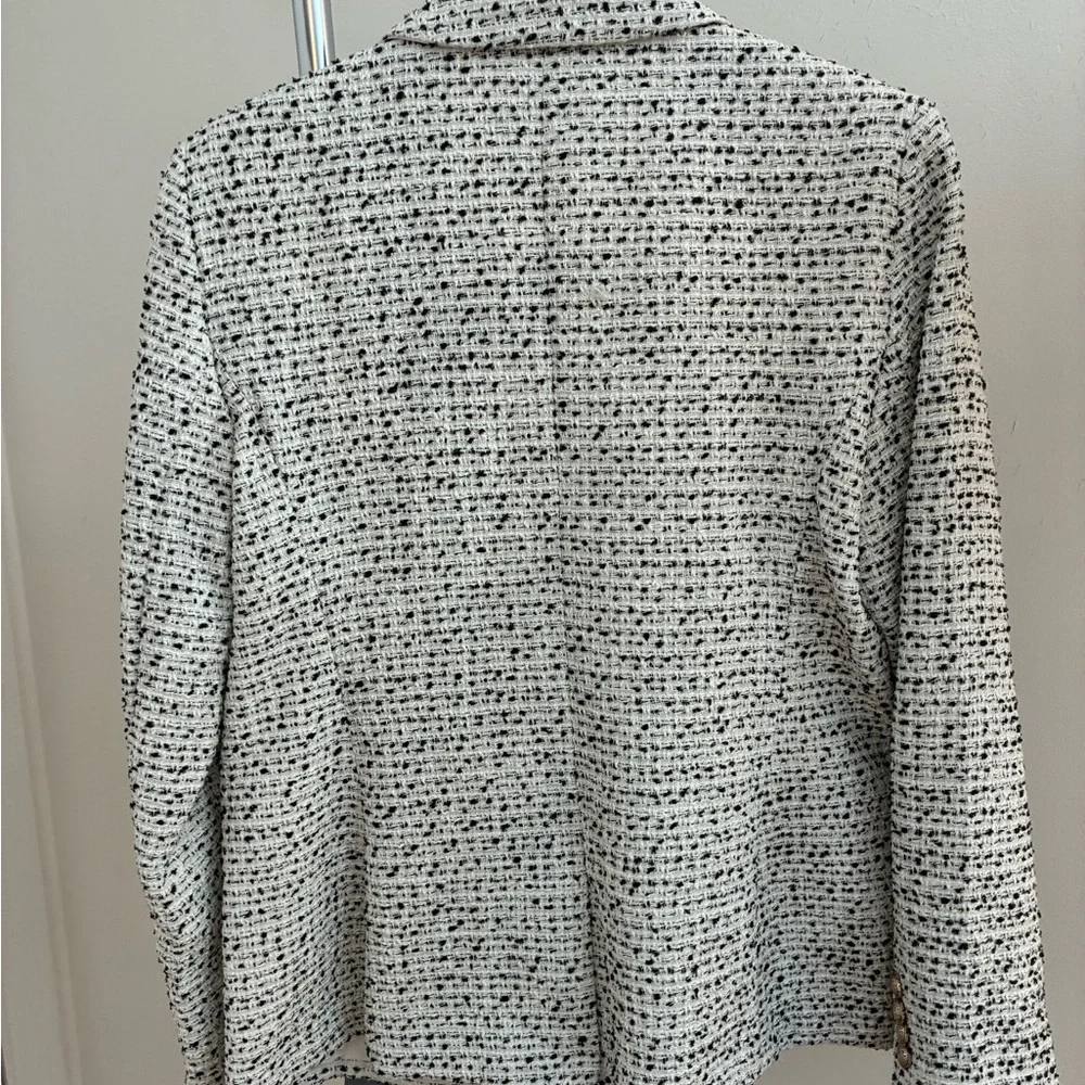 Ann Taylor Hutton Tweed Blazer, White/Black, 6P - Picture 4 of 6